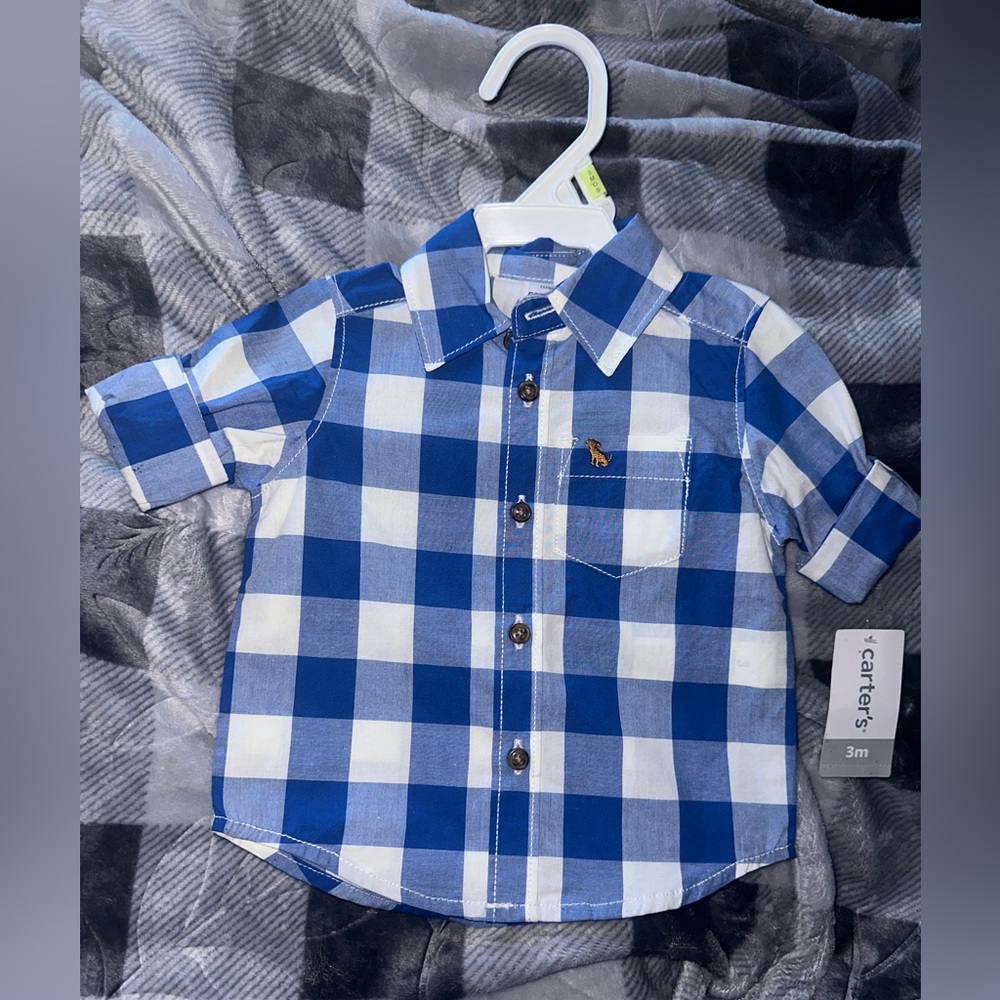 NWT Carters plaid shirt.